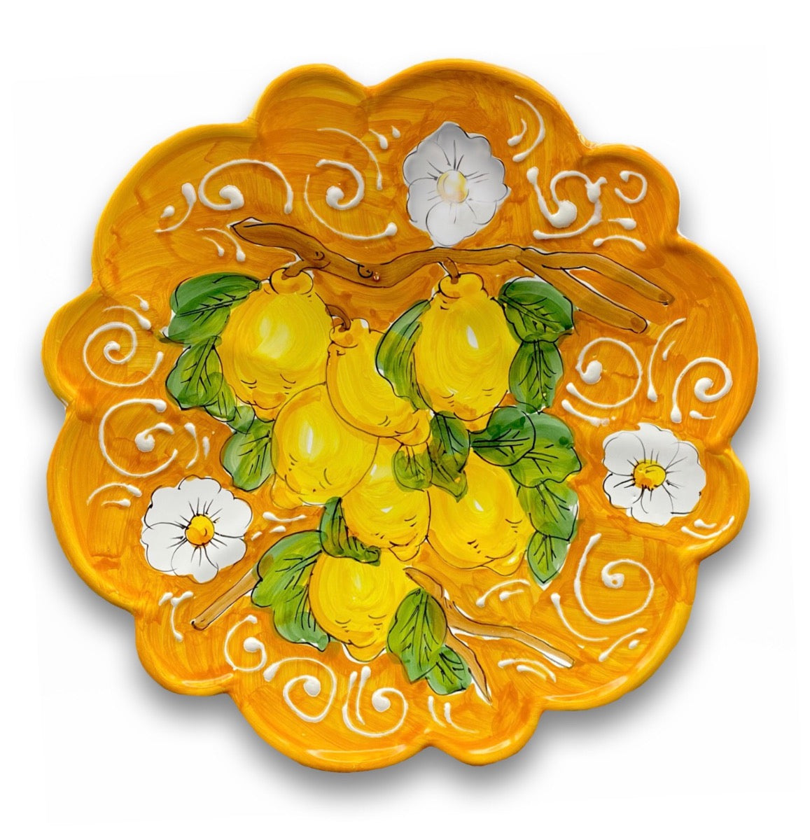Centrotavola Margherita in ceramica vietrese DECORO LIMONE VIETRI