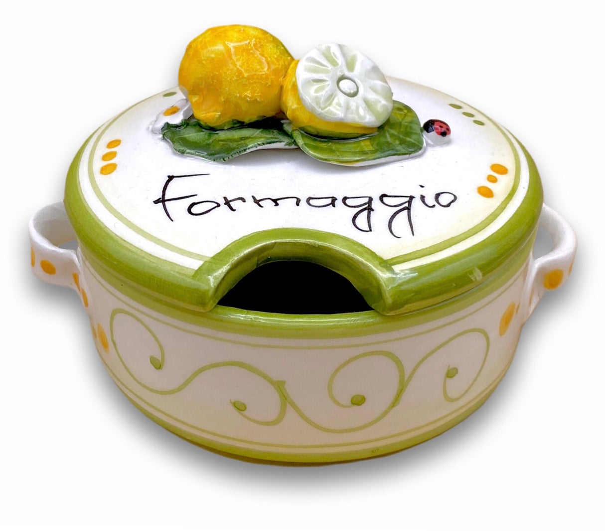 Formaggiera in ceramica Vietrese APPLICAZIONE LIMONI