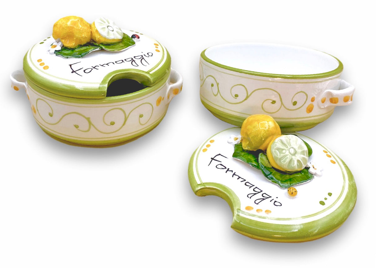 Formaggiera in ceramica di Vietri linea I Limoni