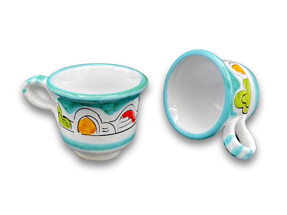 Tazzina Caffè in ceramica vietrese DECORO NAIF