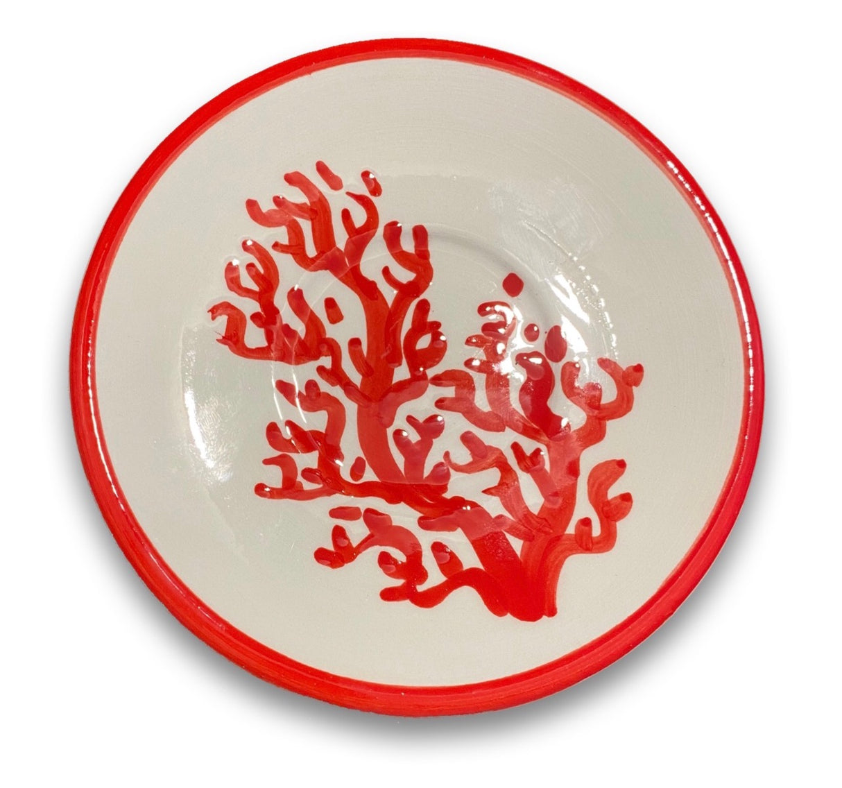 Piattino Caffè in ceramica vietrese DECORO CORALLO NEW