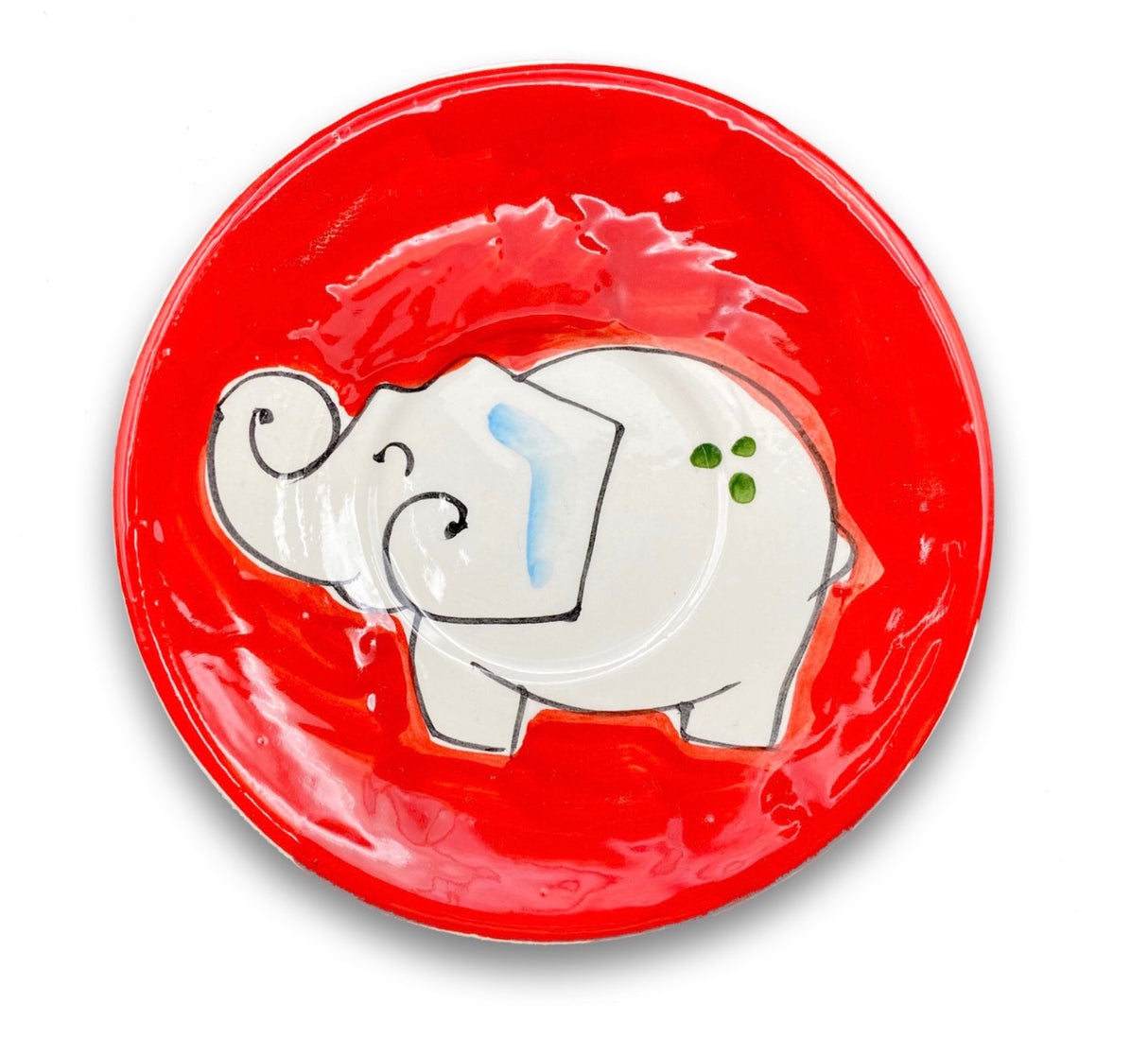 Piattino Caffè in ceramica vietrese DECORO ELEFANTE NEW