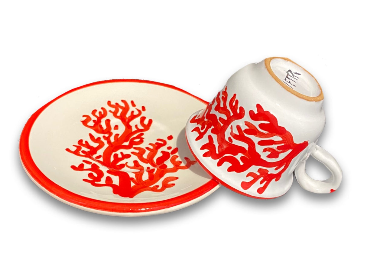 Tazzina con piattino caffè in ceramica di Vietri