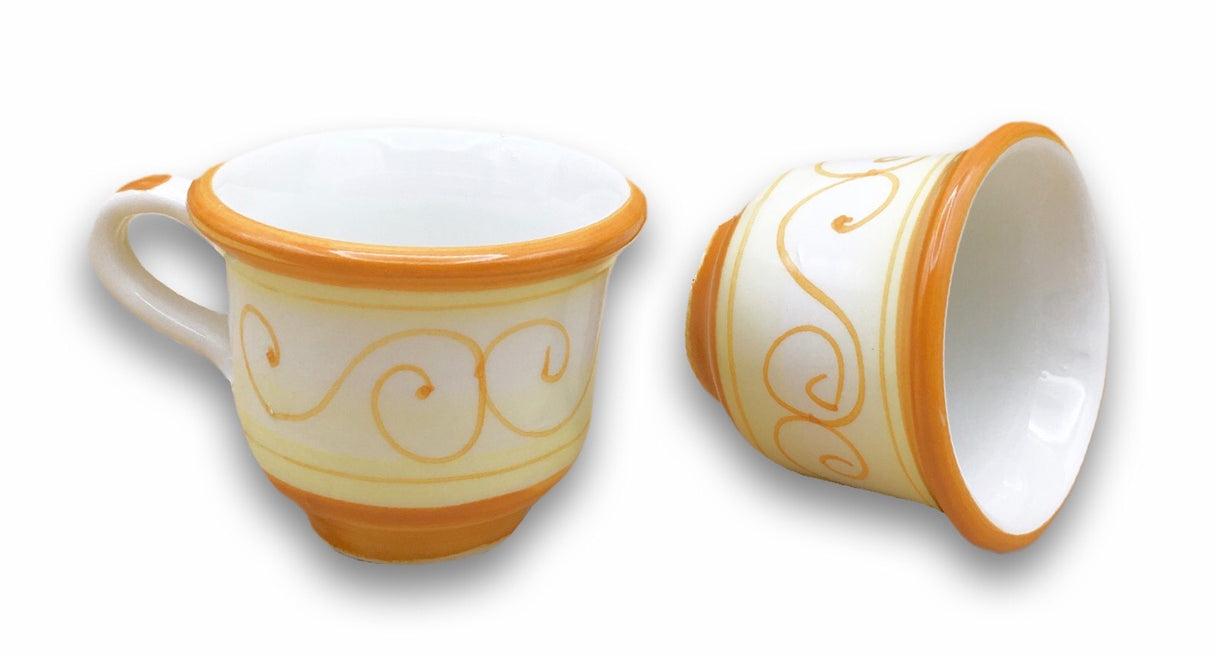 Tazzina con piattino da caffè in ceramica di Vietri Linea Margherite