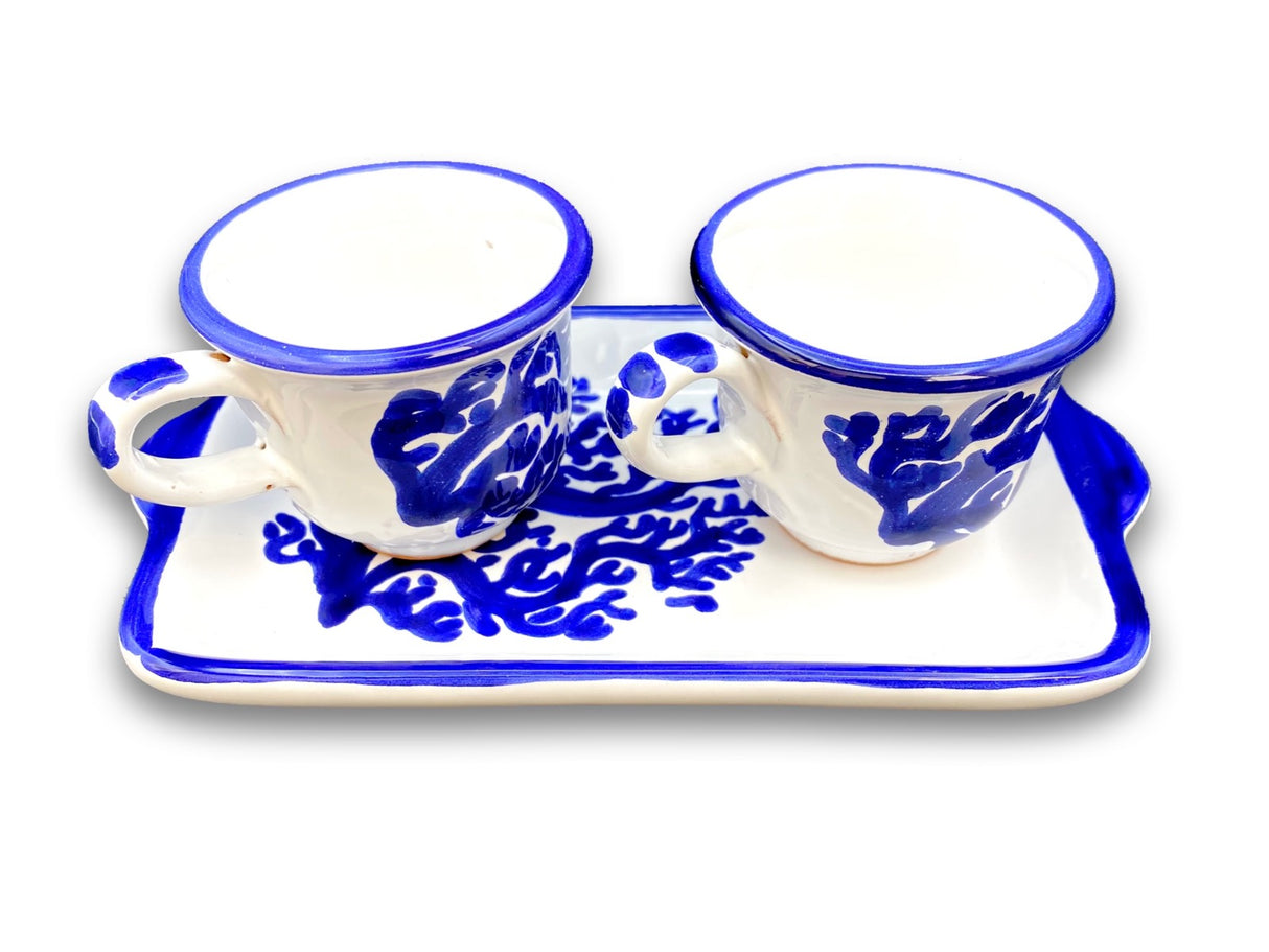 Servizio Caffè X 2 in ceramica vietrese DECORO CORALLO NEW