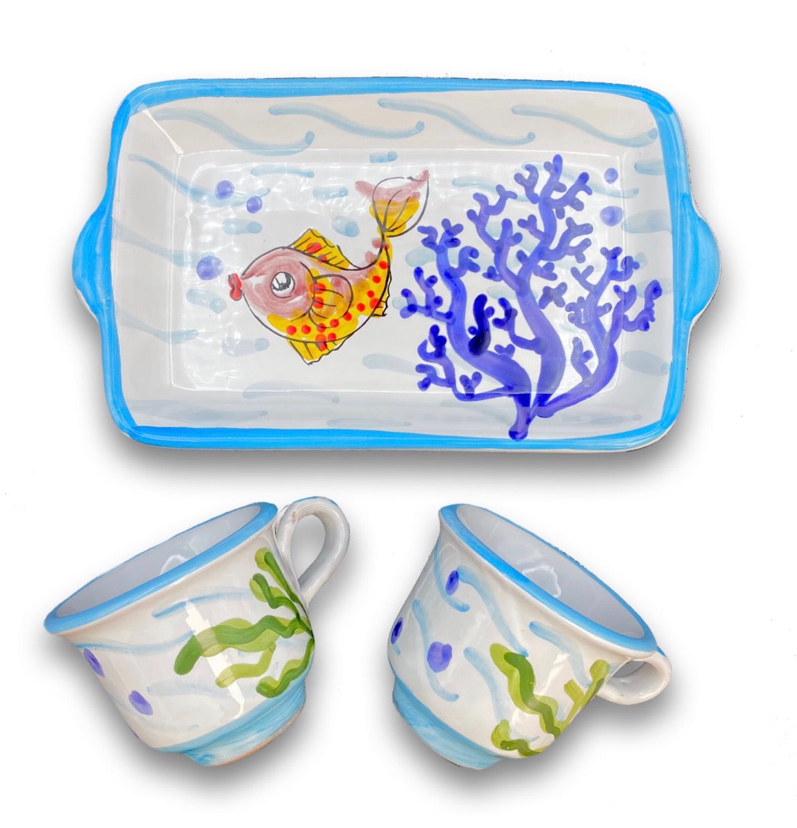 Servizio caffè X 2 in ceramica di Vietri