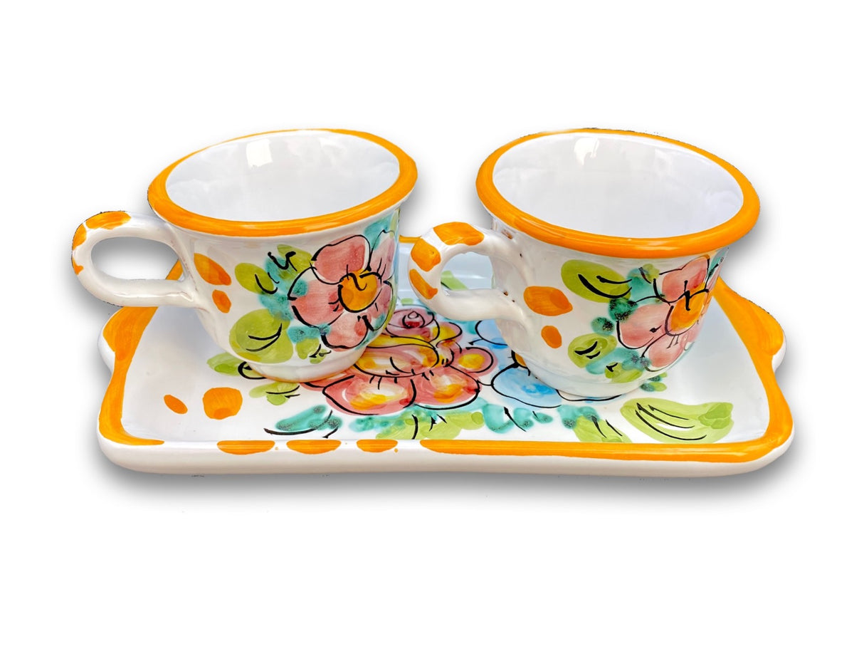 Servizio Caffè X 2 in ceramica vietrese DECORO VIETRI ANTICO