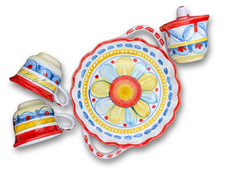 Servizio caffè x 2 + zuccheriera in ceramica di Vietri