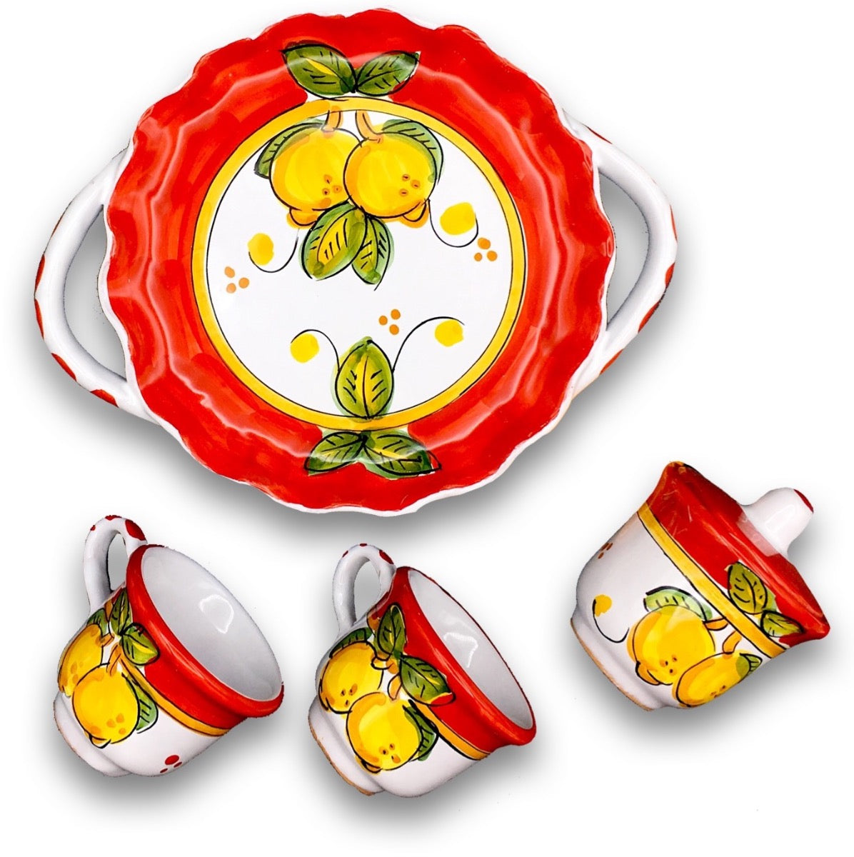 Servizio caffè x 2 + zuccheriera in ceramica di Vietri