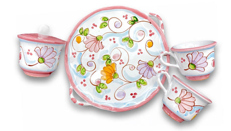 Servizio caffè X 2 + zuccheriera in ceramica di Vietri