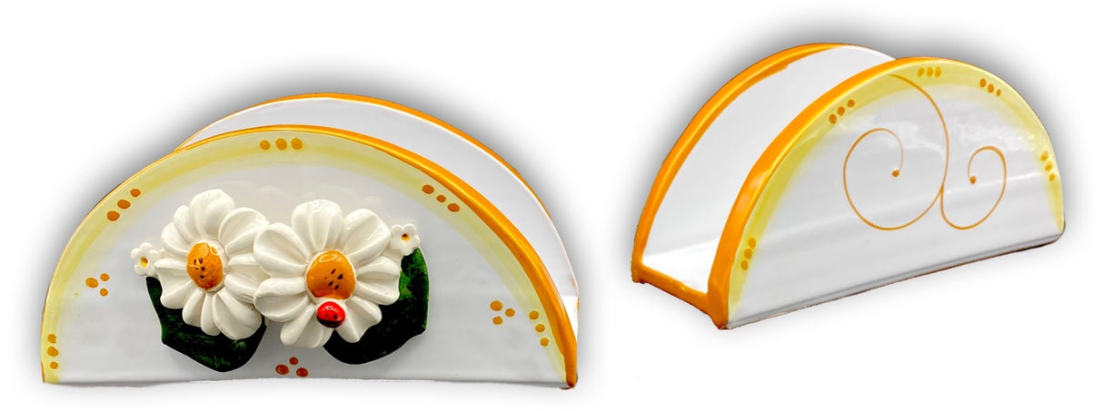 Porta tovaglioli in ceramica di Vietri Linea Margherite