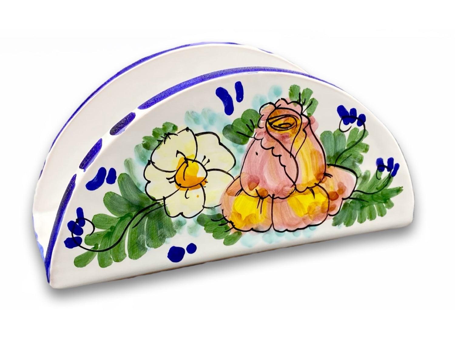 Porta Tovaglioli Mezza Luna in Ceramica Vietrese