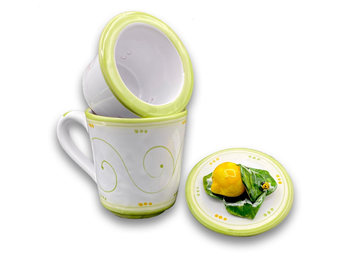 Tisaniera in ceramica di Vietri linea Limoni