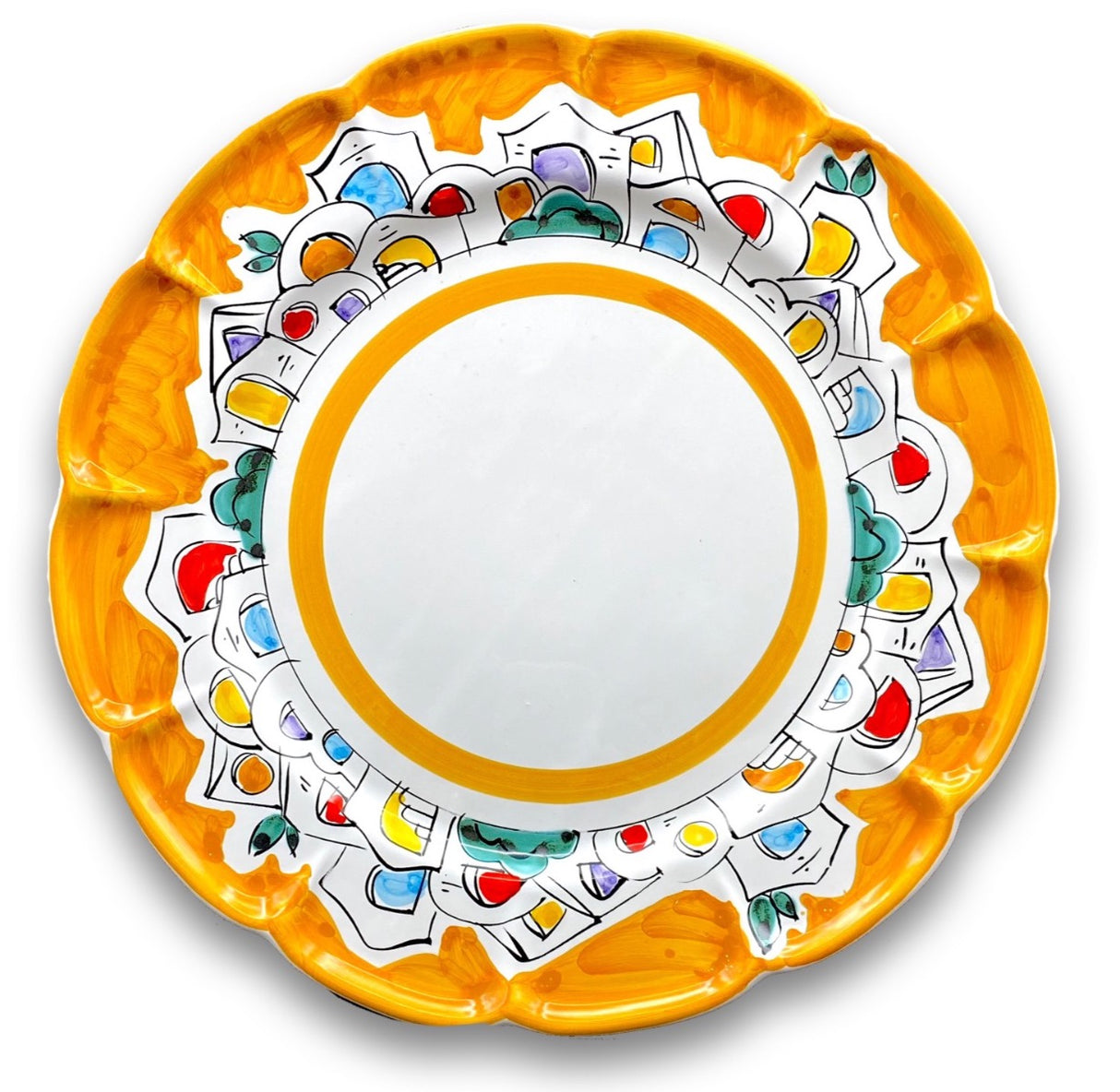 Piatto Vietri Grande in ceramica vietrese DECORO NAIF