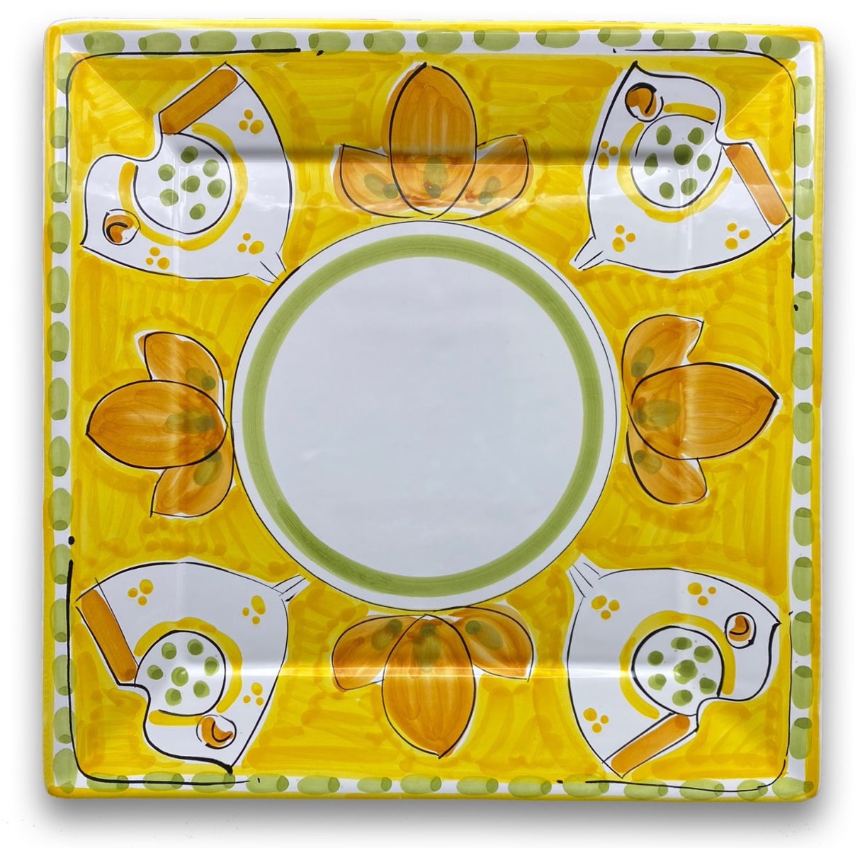 Piatto Quadrato in Ceramica Vietrese DECORI MISTI