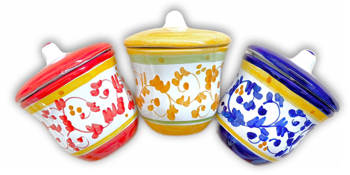 Zuccheriera svasata in ceramica di Vietri