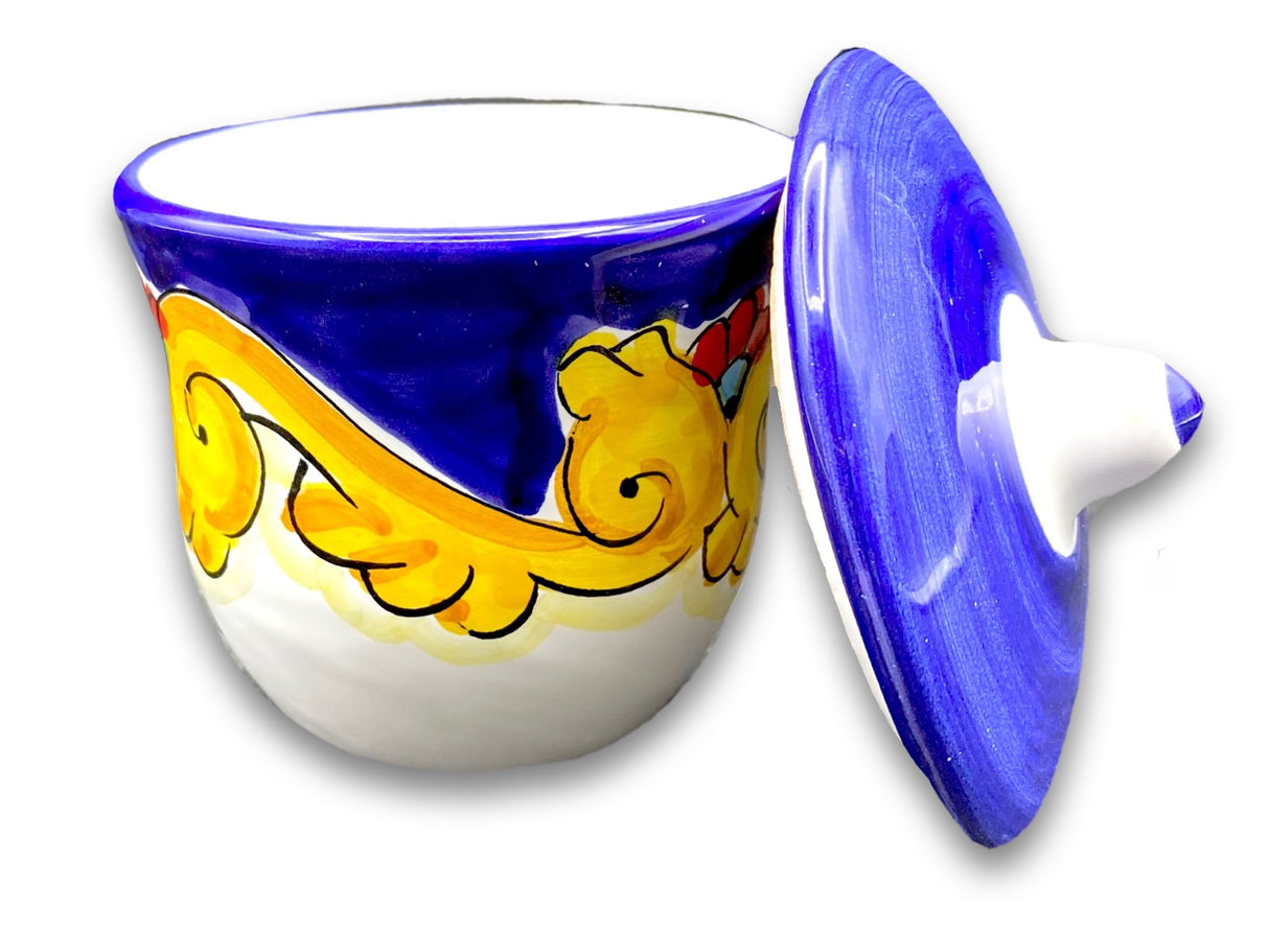 Zuccheriera svasata in ceramica di Vietri