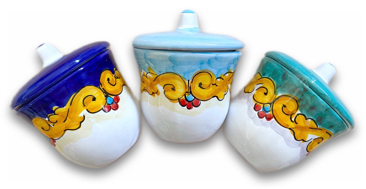 Zuccheriera svasata in ceramica di Vietri