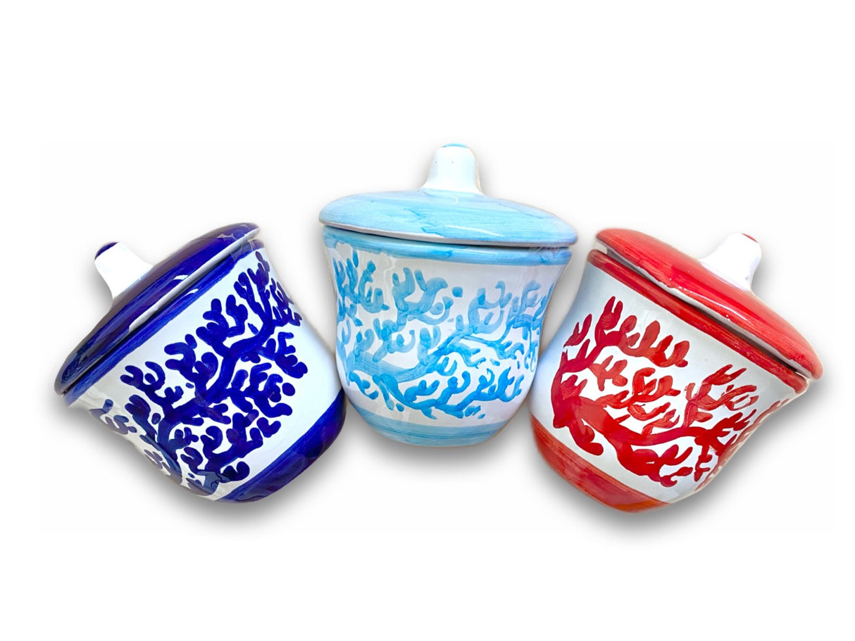 Zuccheriera svasata in ceramica di Vietri