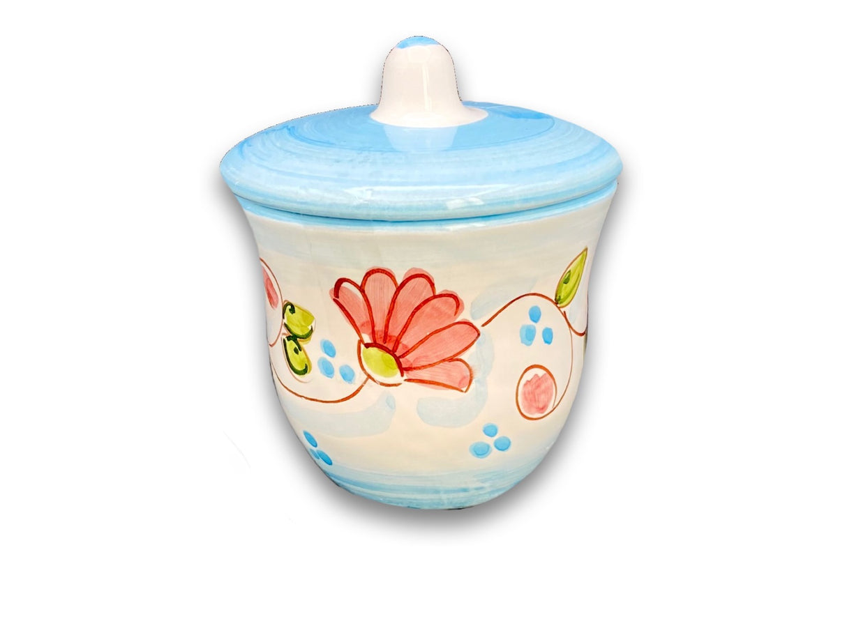 Zuccheriera svasata in ceramica di Vietri