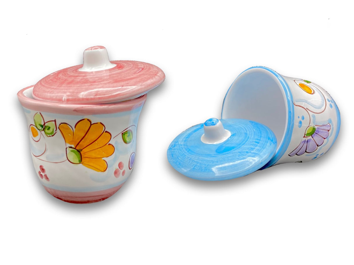 Zuccheriera svasata in ceramica di Vietri