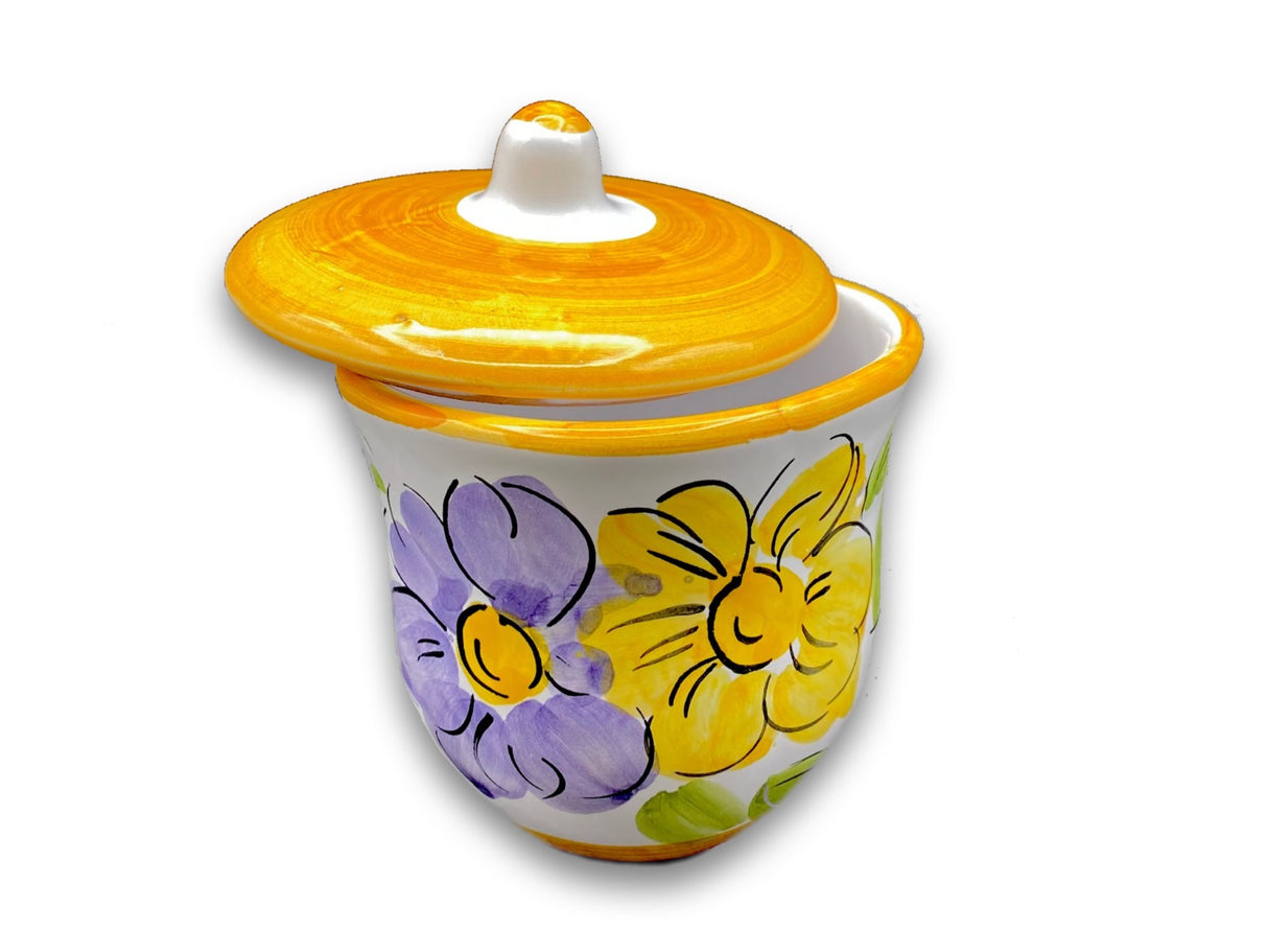 Zuccheriera svasata in ceramica di Vietri