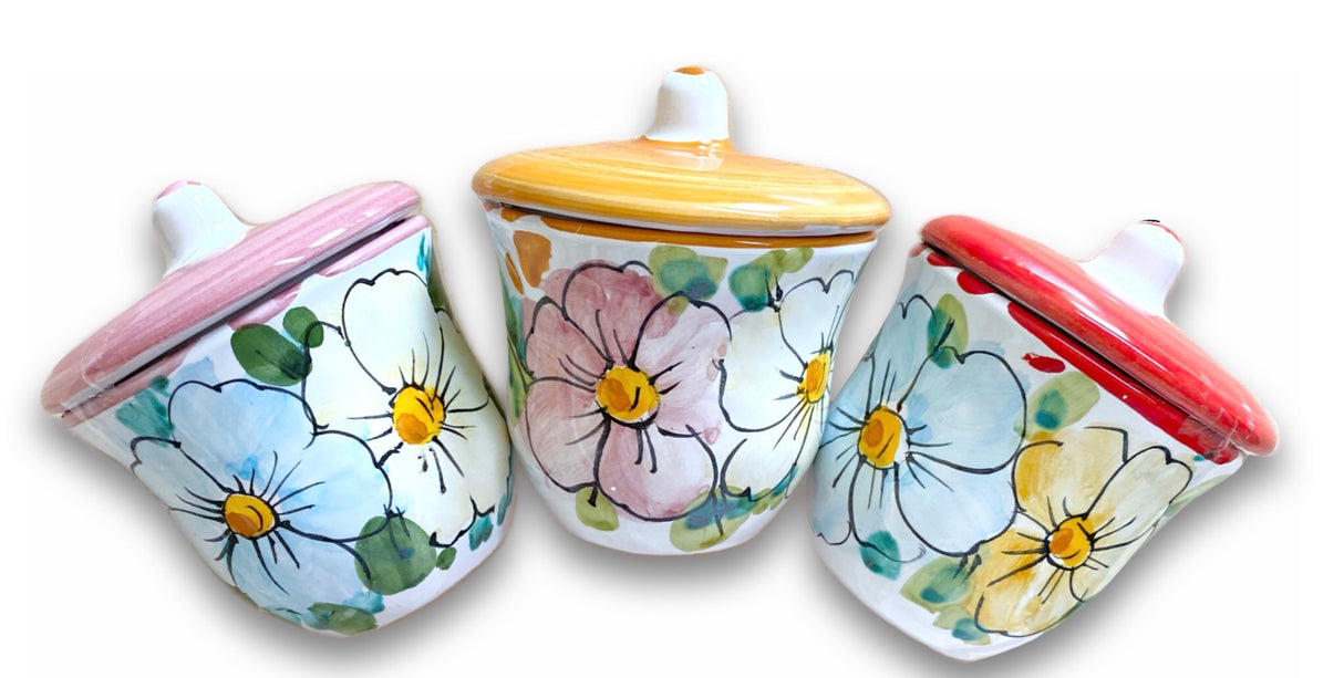 Zuccheriera svasata in ceramica di Vietri