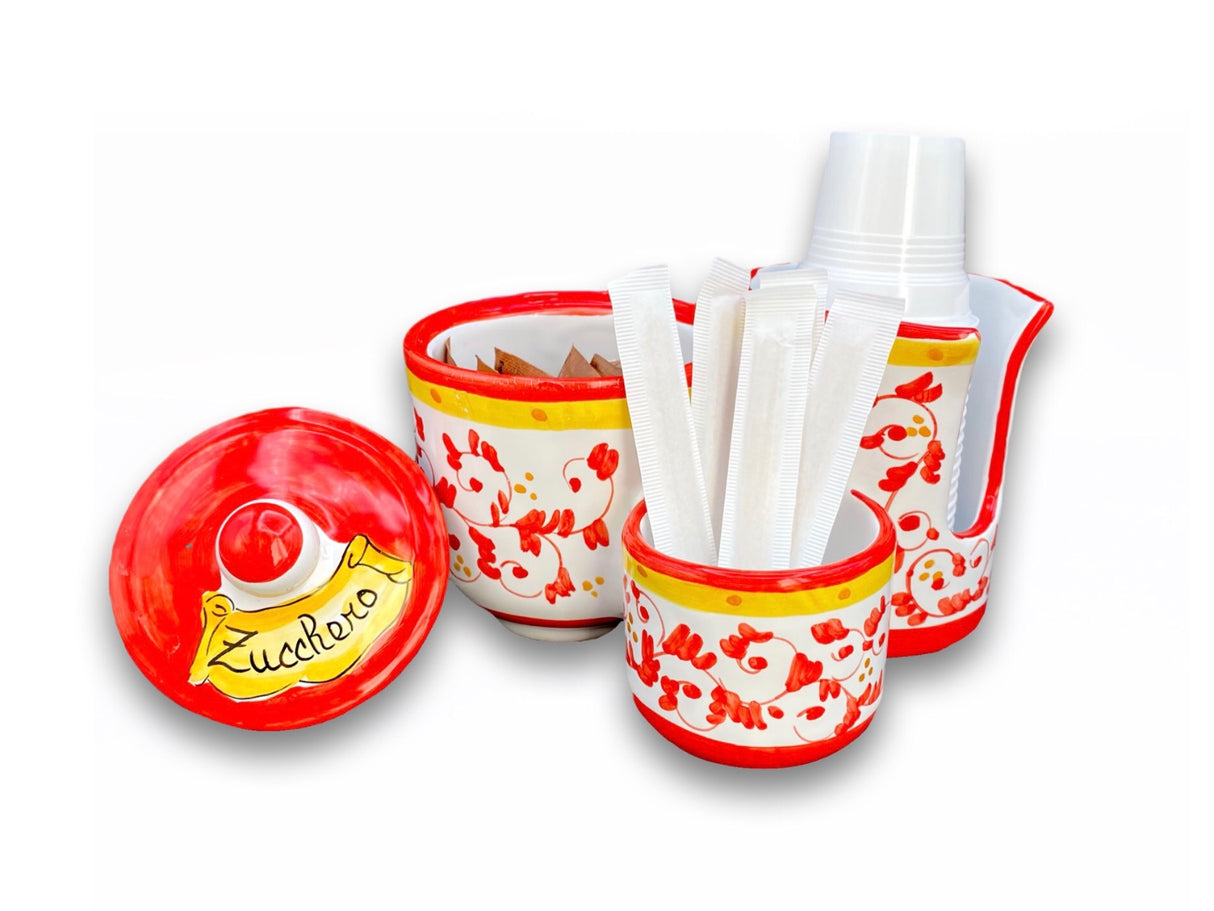 Kit Caffè in ceramica vietrese DECORO BAROCCHETTO