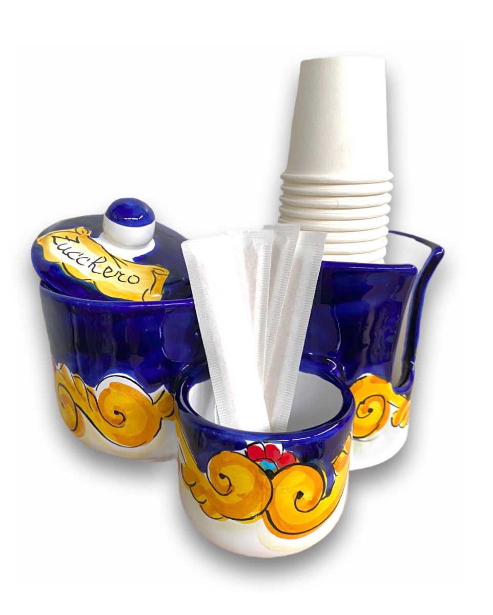 Kit Caffè in ceramica vietrese DECORO BAROCCO