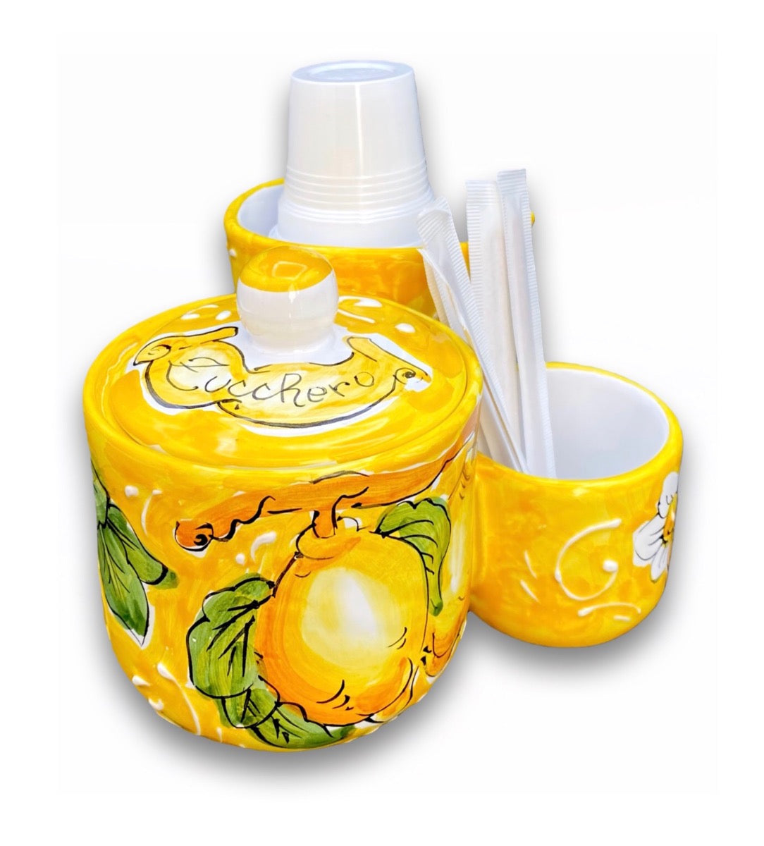 Kit Caffè in ceramica vietrese DECORO LIMONE VIETRI