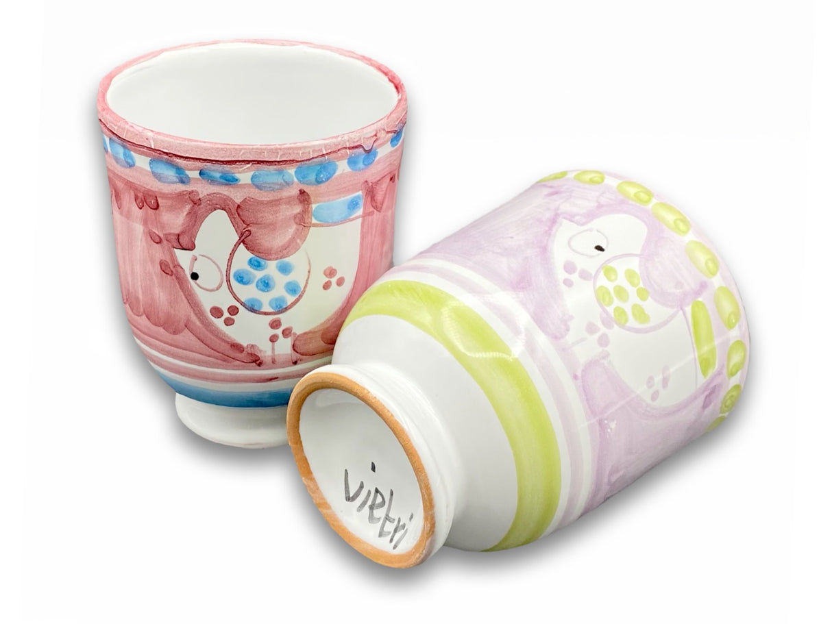 Bicchiere Vino in ceramica vietrese DECORI MISTI