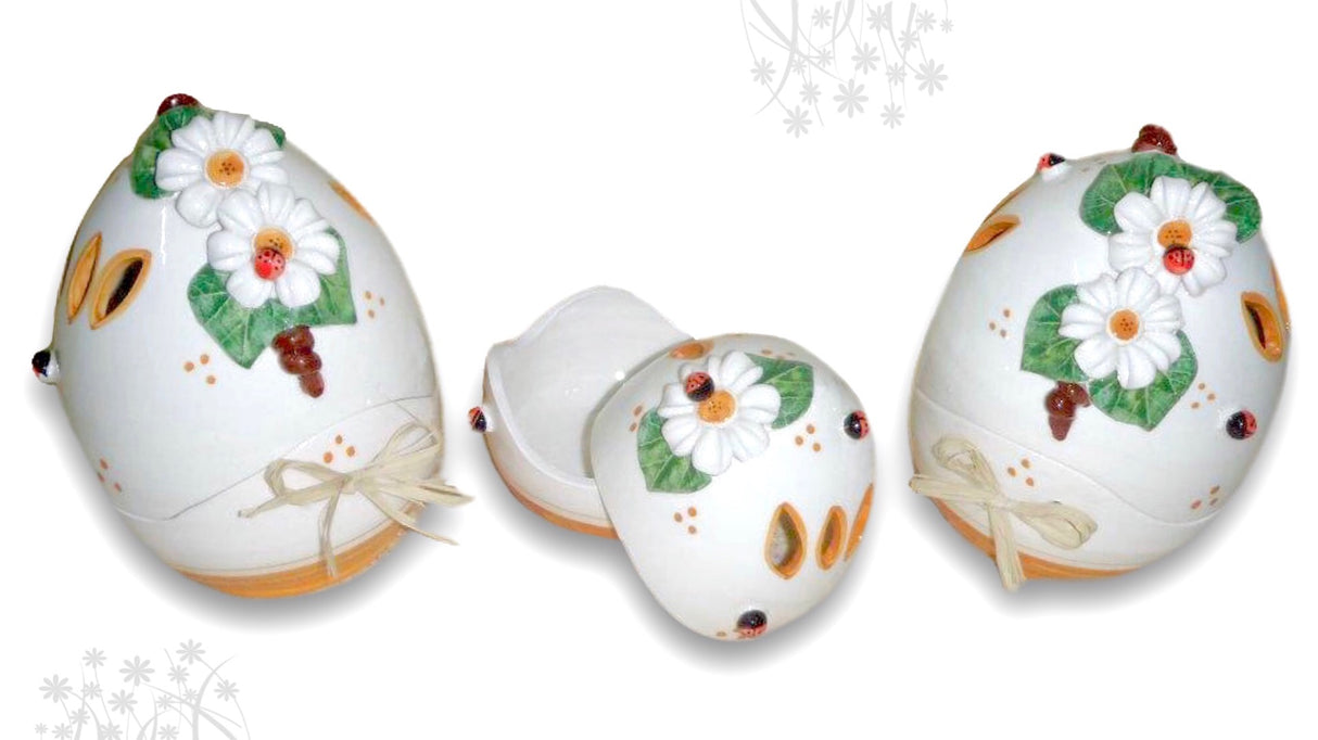 Uovo Pasqua Contenitore in Ceramica Vietrese app. MARGHERITE