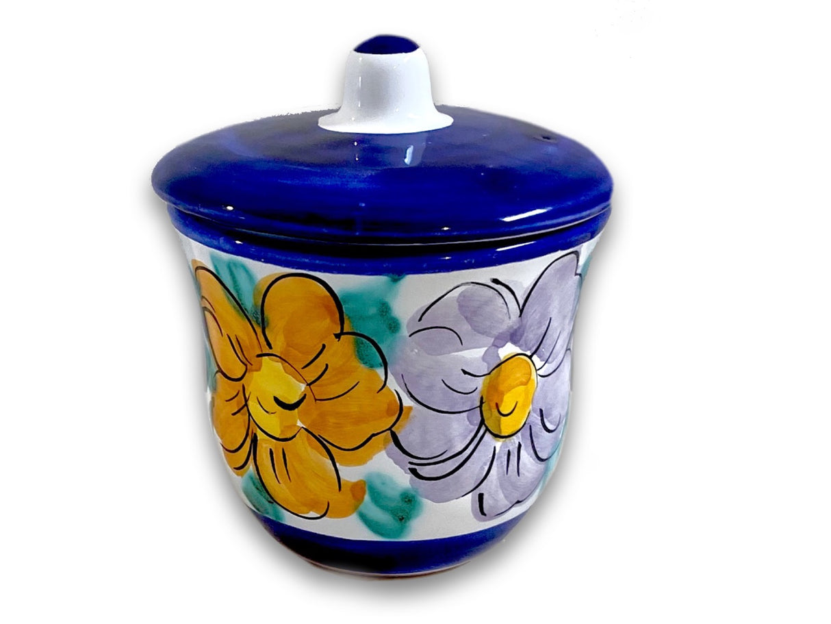 Zuccheriera svasata in ceramica di Vietri