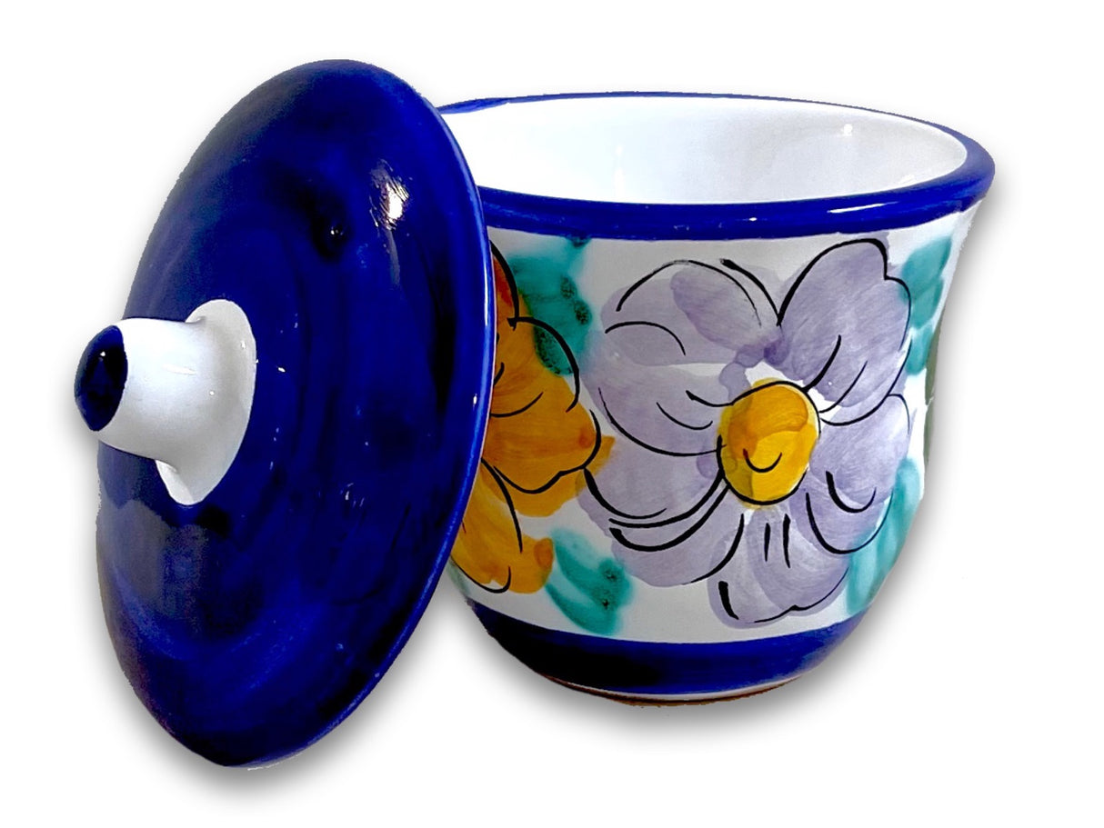 Zuccheriera svasata in ceramica di Vietri