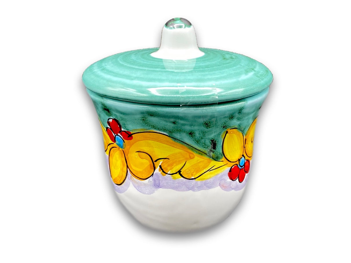 Zuccheriera svasata in ceramica di Vietri