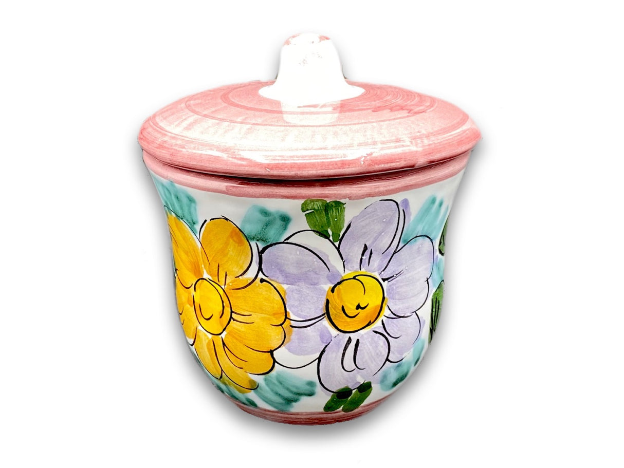 Zuccheriera svasata in ceramica di Vietri