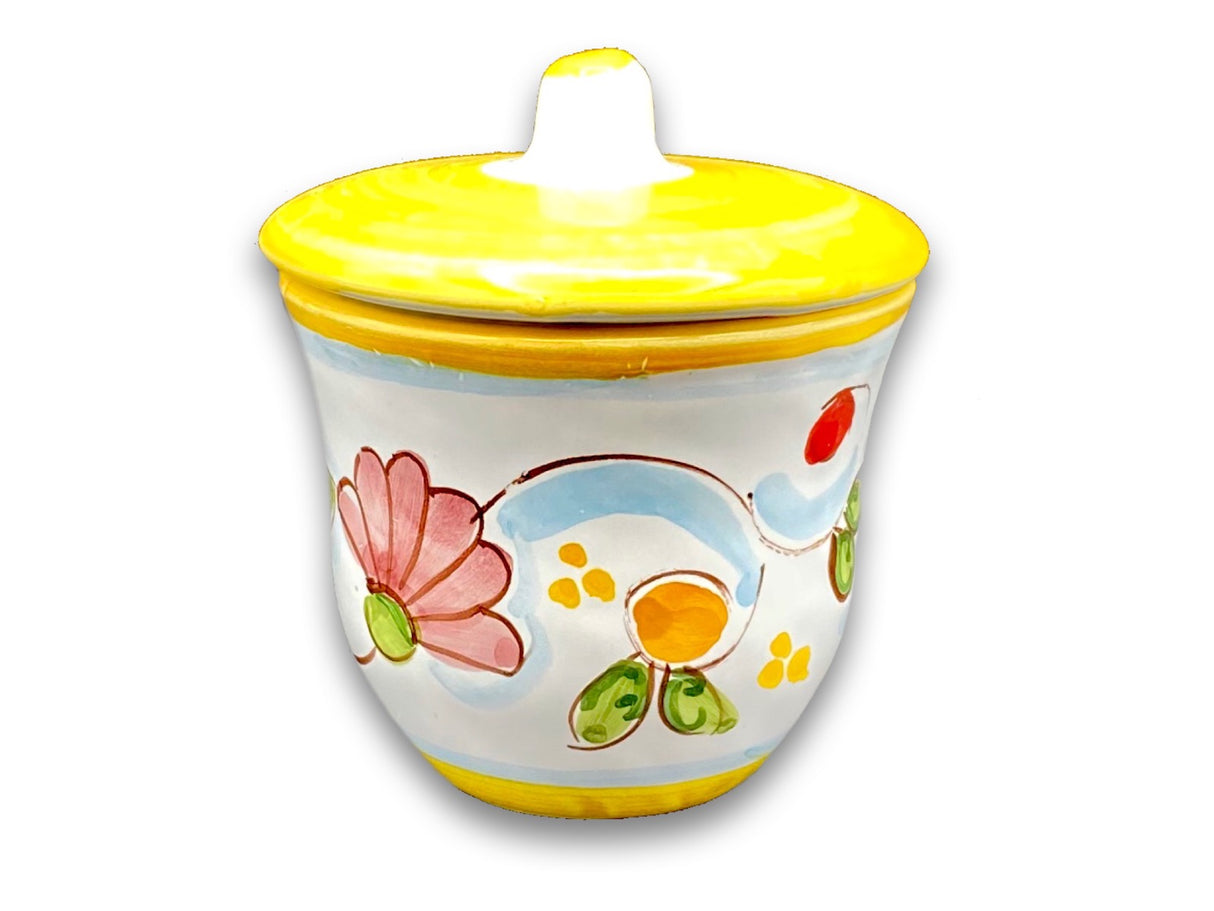 Zuccheriera svasata in ceramica di Vietri