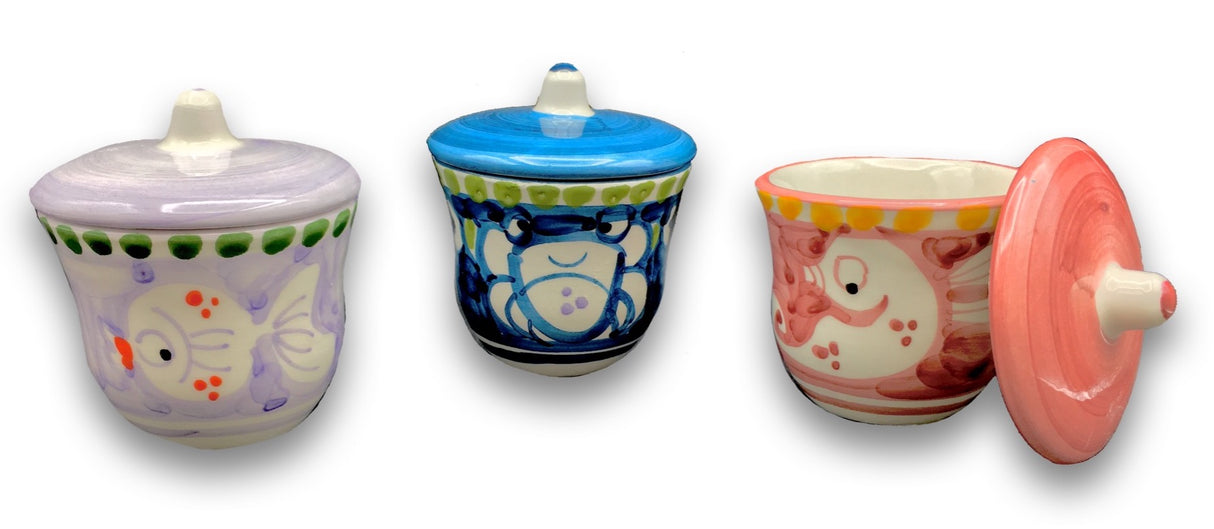 Zuccheriera svasata in ceramica di Vietri