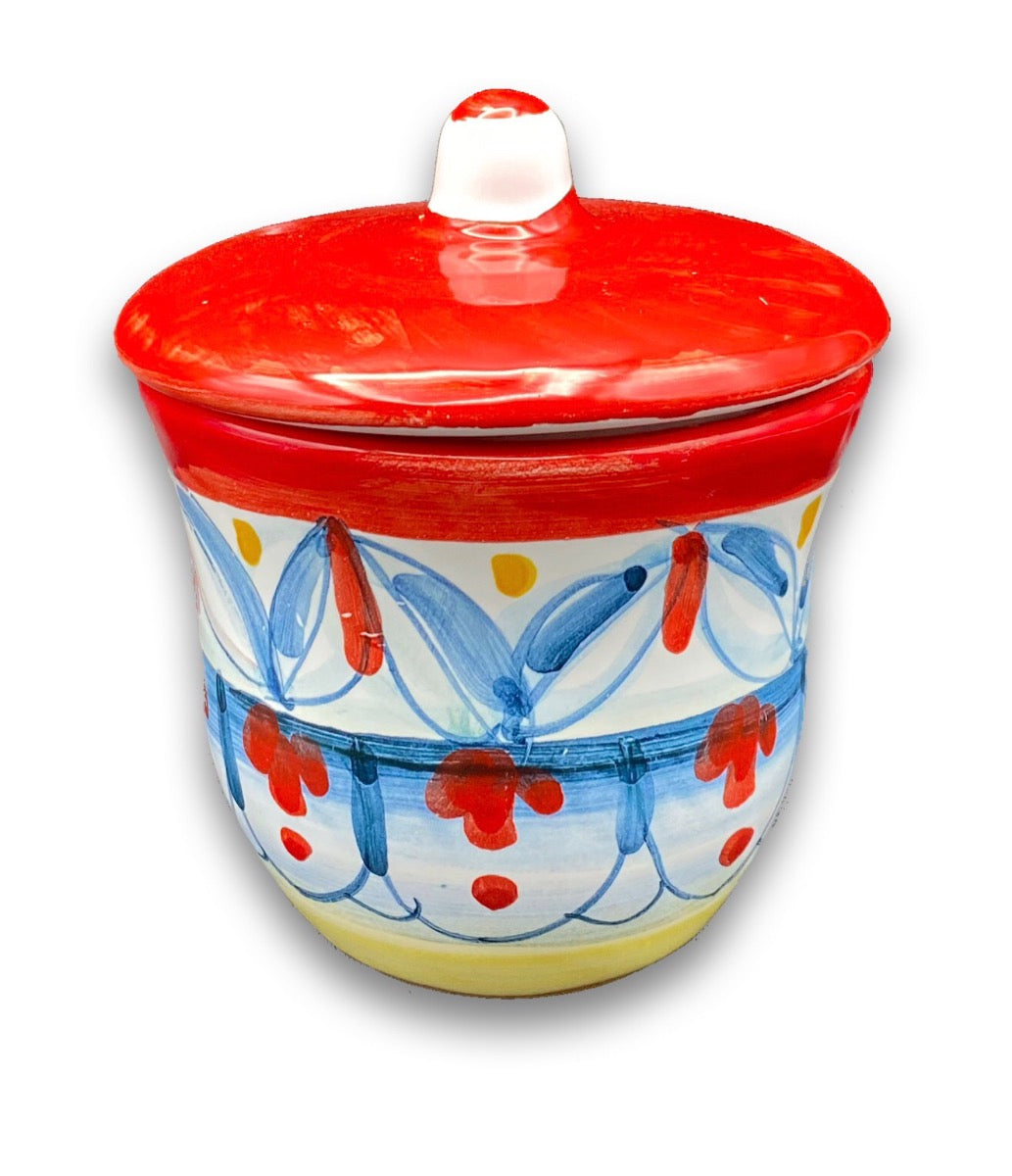 Zuccheriera svasata in ceramica di Vietri