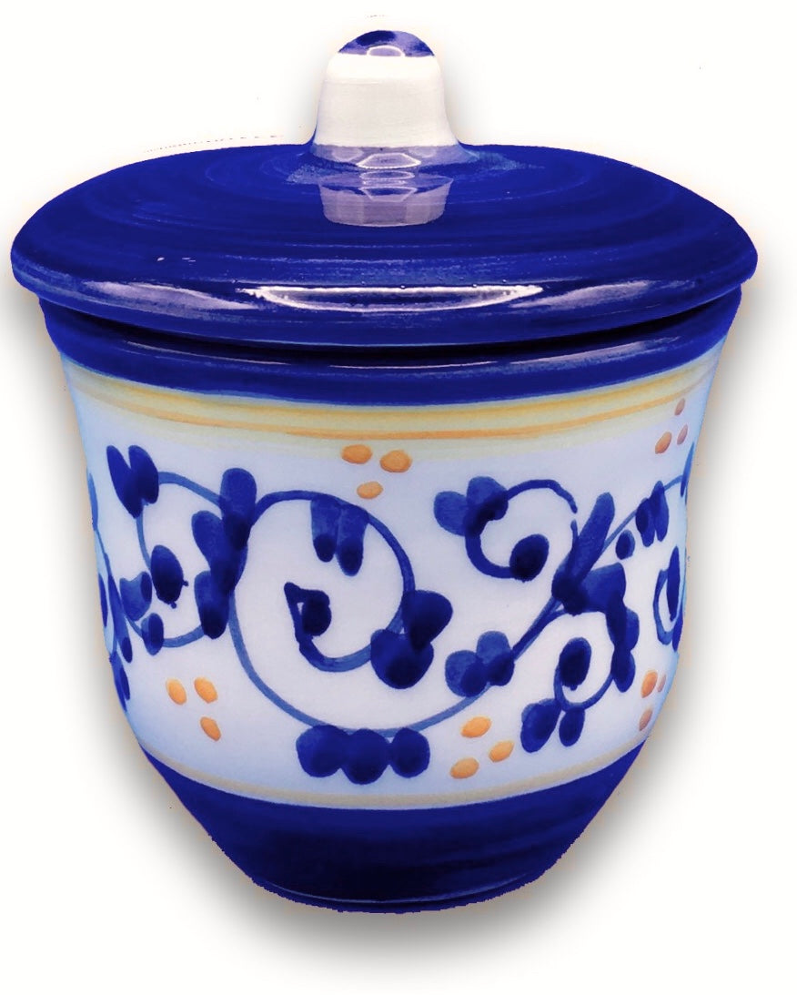 Zuccheriera svasata in ceramica di Vietri