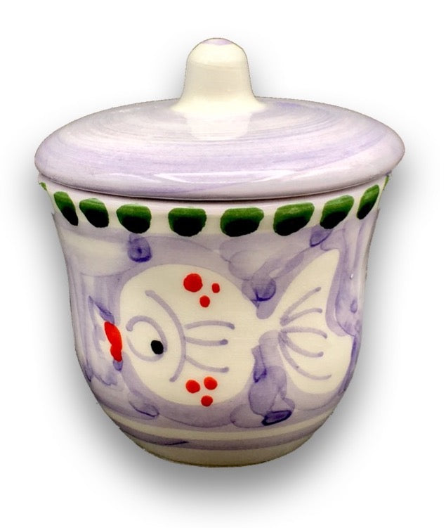 Zuccheriera svasata in ceramica di Vietri