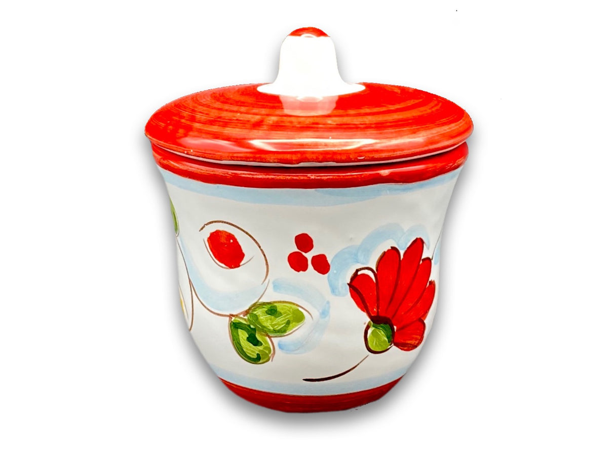 Zuccheriera svasata in ceramica di Vietri