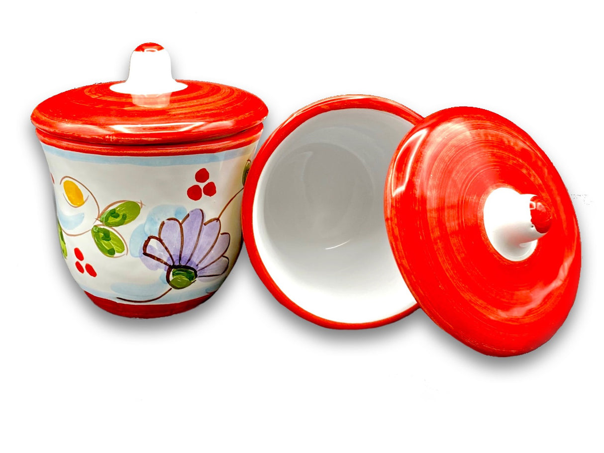 Zuccheriera svasata in ceramica di Vietri