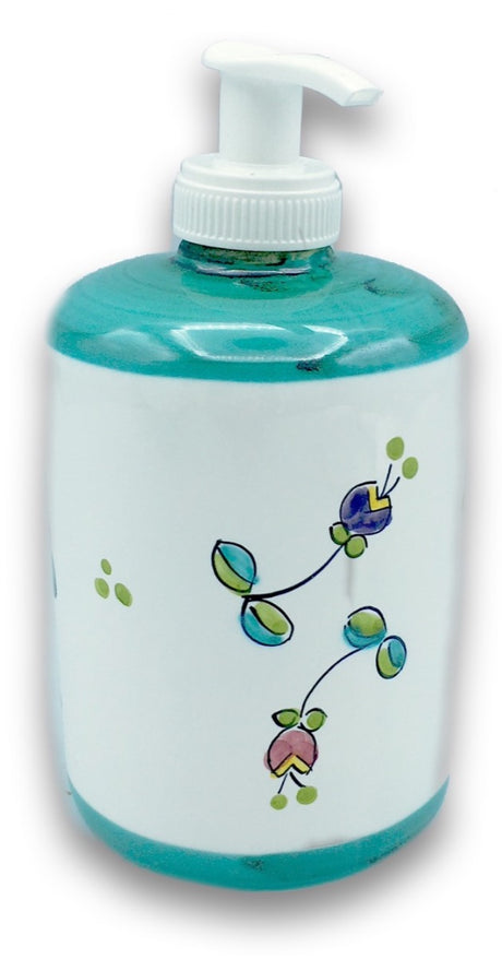 Dosatore sapone mani in ceramica vietrese DECORO CAMPANELLE