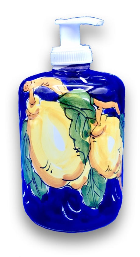 Dosatore sapone mani in ceramica vietrese DECORO LIMONE VIETRI