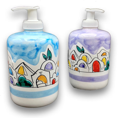 Dosatore sapone mani in ceramica vietrese DECORO NAIF
