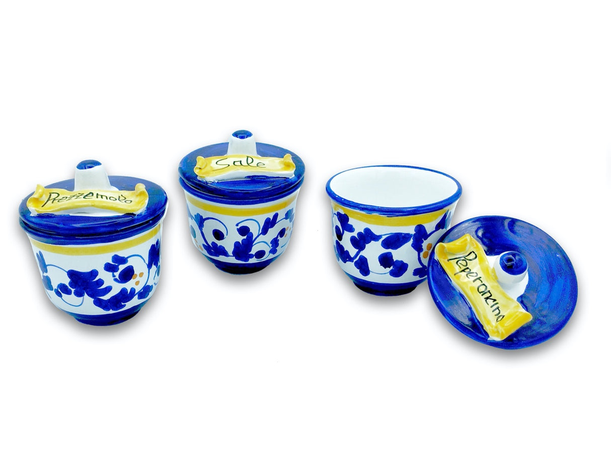 BARATTOLINO PORTA SPEZIE IN CERAMICA DI VIETRI 