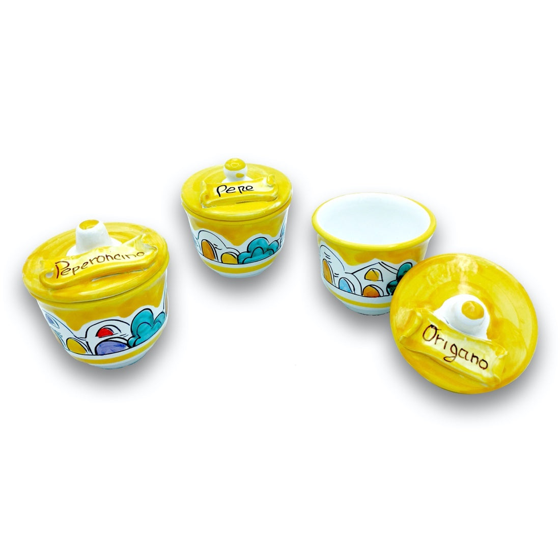 Barattolino Porta Spezie in Ceramica Vietrese