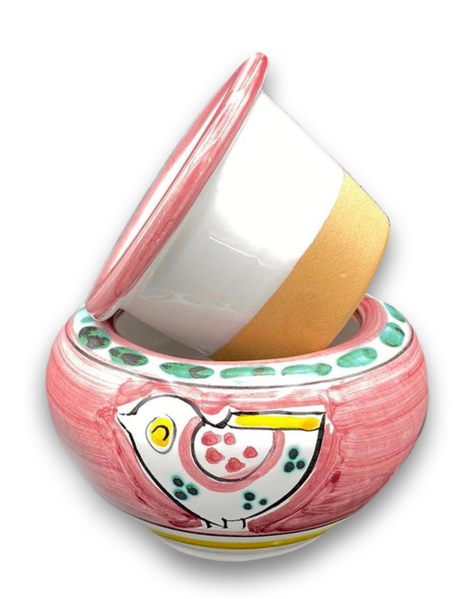 Caspò a testina in ceramica di Vietri