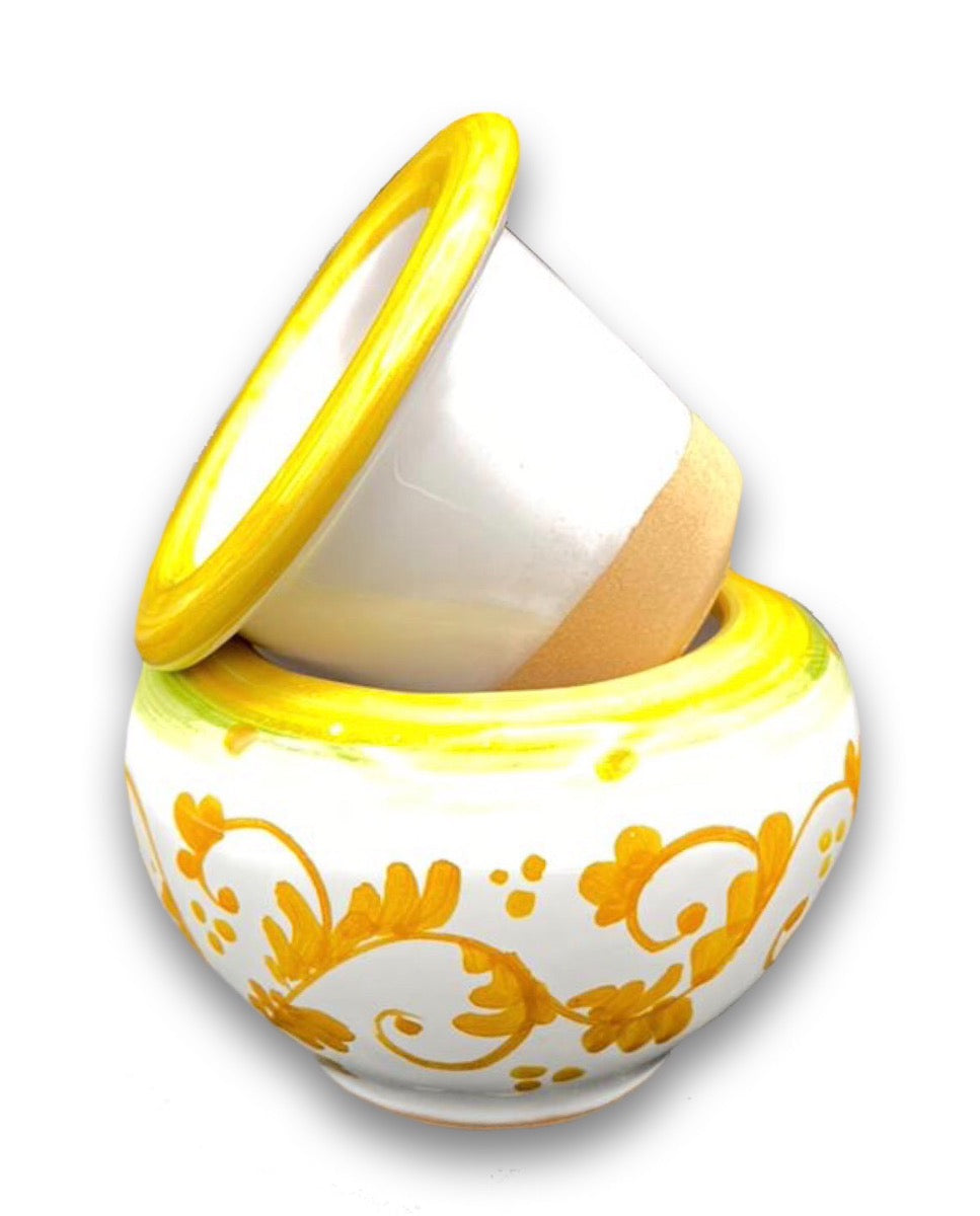 Caspò a testina in ceramica di Vietri